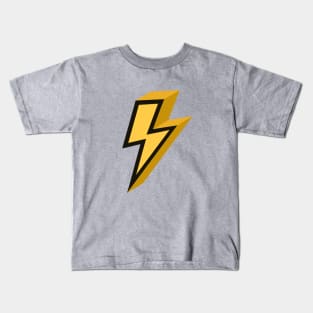 Mustard Yellow Gold Lightning Bolt 3D Kids T-Shirt